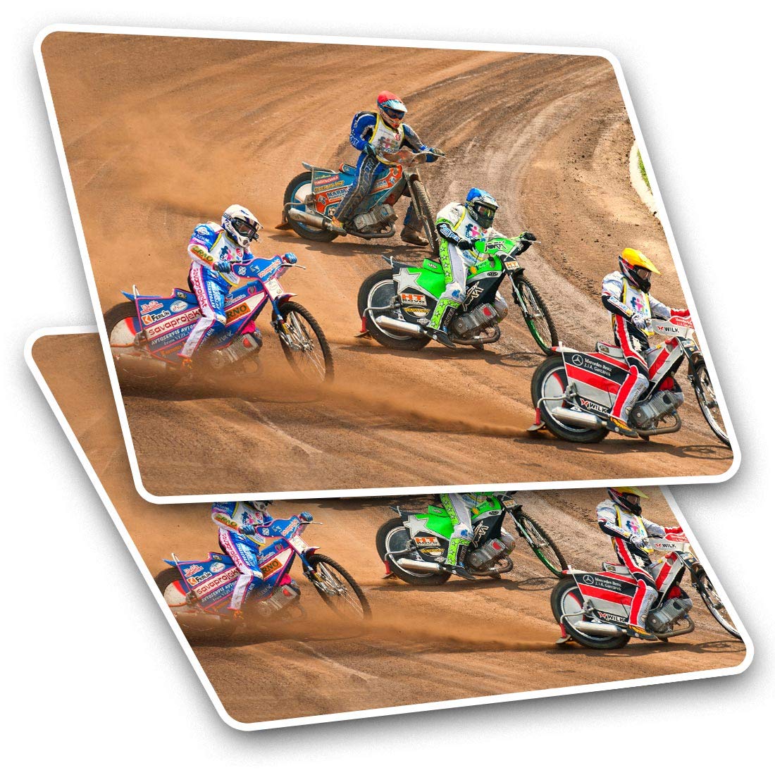 Rectangle Stickers (Set of 2) 10cm - Speedway Track Bike Biker Fun Decals for Laptops,Tablets,Luggage,Scrap Booking,Fridges, #2759