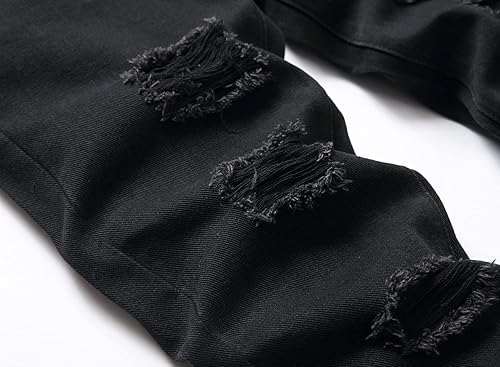 Miniatura 6 de Pantalones de mezclilla ajustados para niño, elásticos, de aspecto desgastado y desgarrado