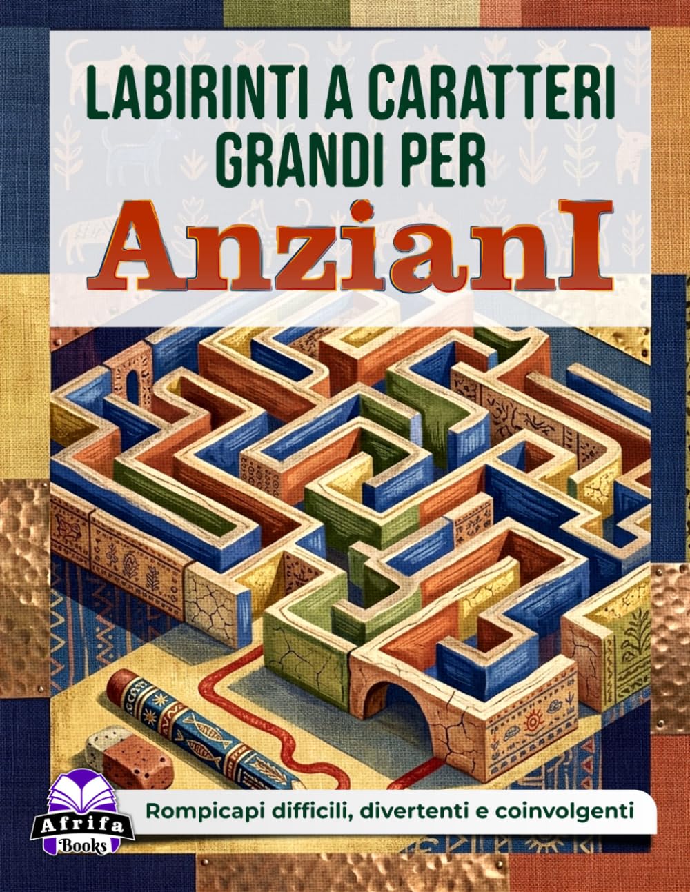 Labirinti a caratteri grandi per anziani: rompicapi difficili, divertenti e coinvolgenti con soluzioni per adulti anziani