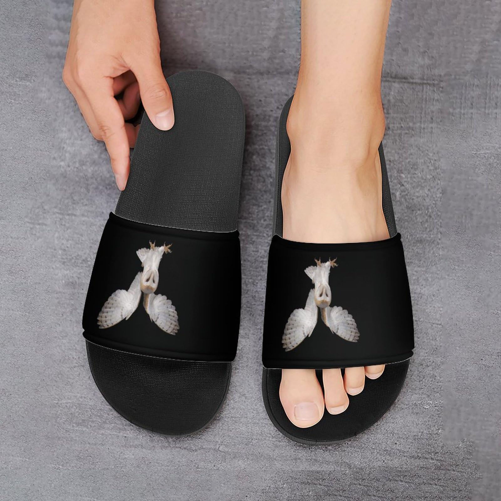 Pantofole da doccia, a forma di gufo, per uomo e donna, antiscivolo