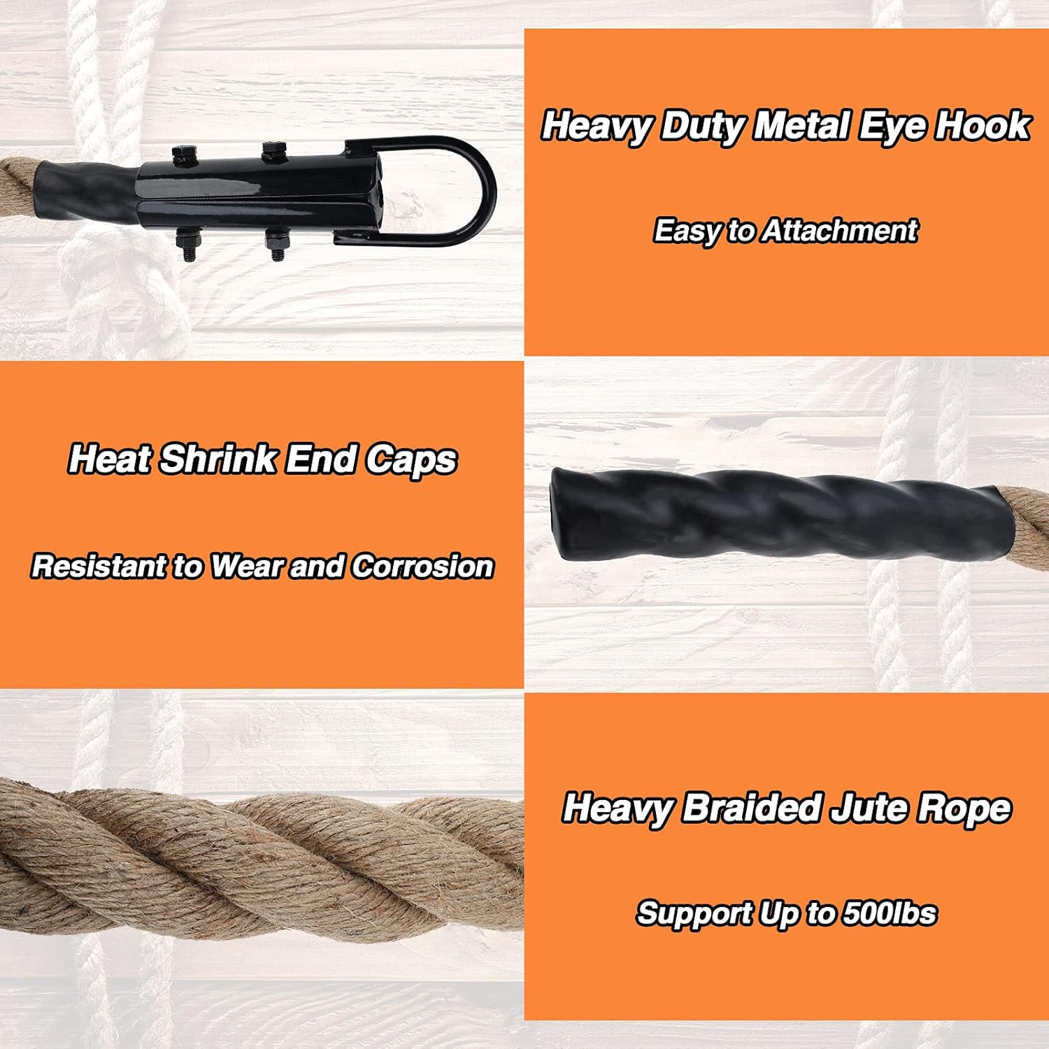 Yaegoo Gym Climbing Rope for Fitness and Strength Training, Gym Fitness Training Climbing Ropes, Workout Gym Climbing Rope, 1.5'' in Diameter, Indoor & Outdoor Crossfit Climb and Home Workouts : Sports & Outdoors