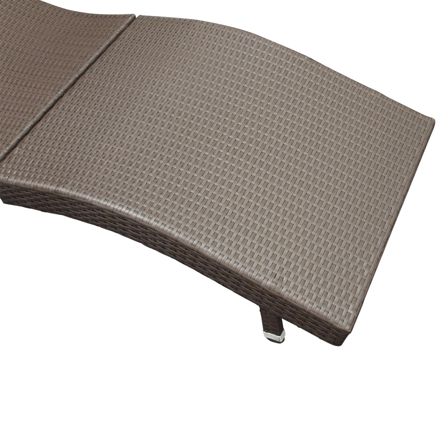Gartenliege Sonnnliege Piacenza, Polyrattan braun, klappbar, mit Wendeauflage, Outdoor
