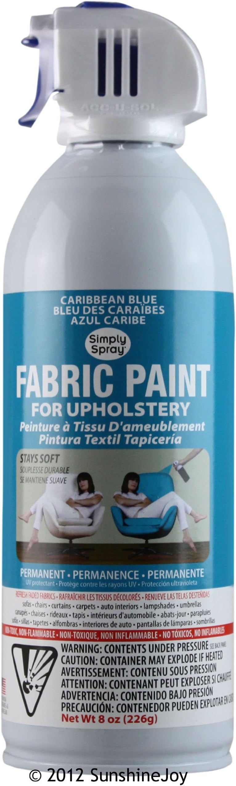 Caribbean Blue Upholstery Fabric Paint