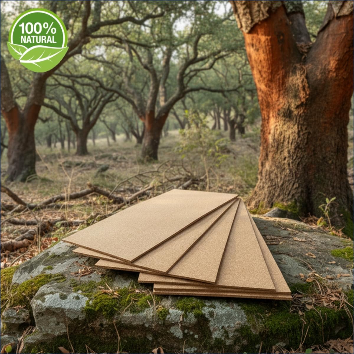 15 Pannelli Isolanti Termici per Interni di Sughero Super Compresso, Sughero Pannelli Muro Coibentati, Fogli da Parete, Fogli Cappotto Interno, DIMENSIONI 100x50cm, SPESSORE 7mm - FUTURAZETA (15 Pz)