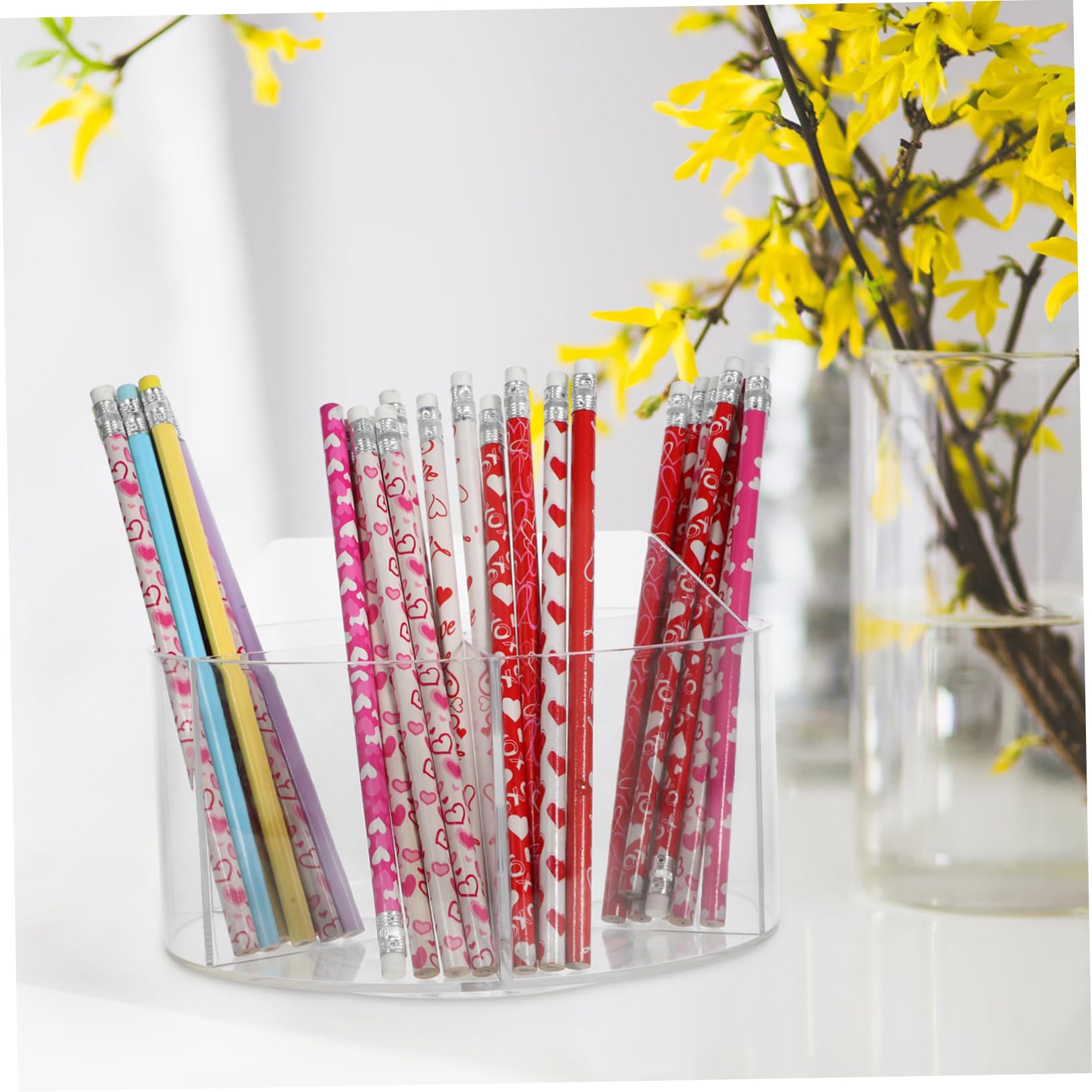 NUOBESTY Porte Stylos Rotatif Organisateur Pinceaux Maquillage Pour Bureau Et Salle Étude Range Crayons Et Produits Cosmétiques