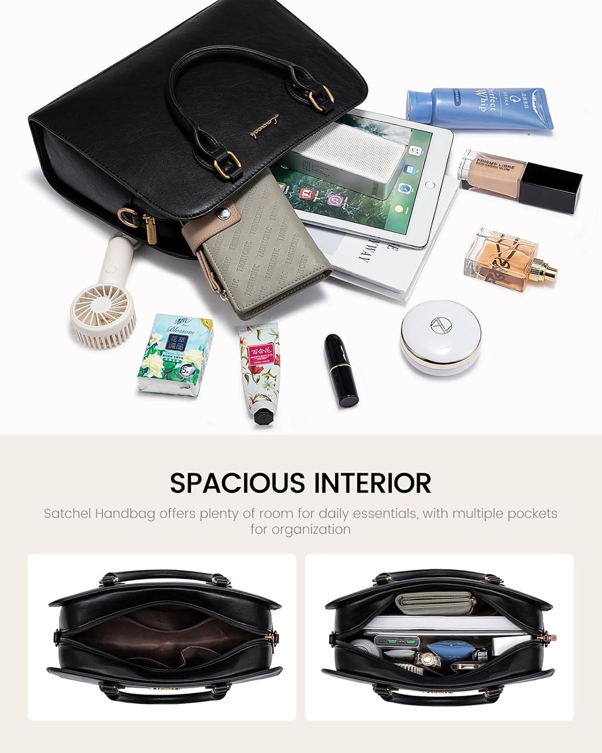 LOVEVOOK Purses and Handbags for Women, Vintage-Style Leather Top Handle Shoulder Bag Satchel Tote Crossbody Purse for Ladies - Image 4