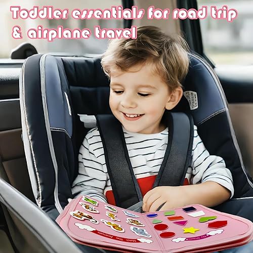 Miniatura 5 de IVYs.SZ Tabla de actividades para niños pequeños de 2 a 4 años, tabla Montessori de ocupación, libro de actividades para niños pequeños de 1 a 3