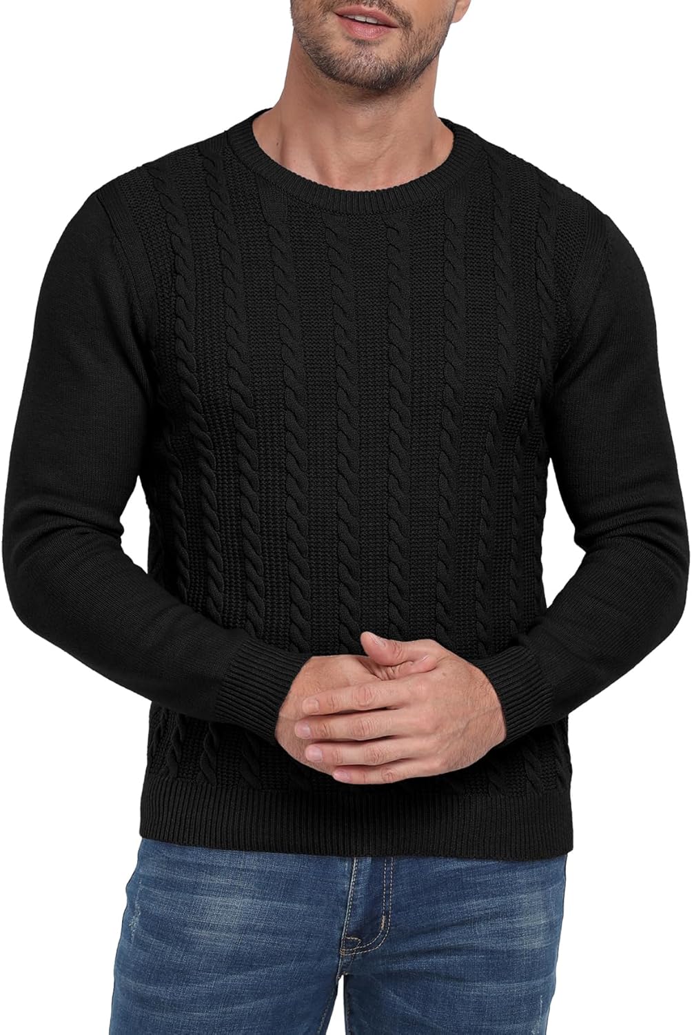 Sailwind Men's Crewneck Pullover Sweater Casual Knitted Twist Sweaters - Image 3