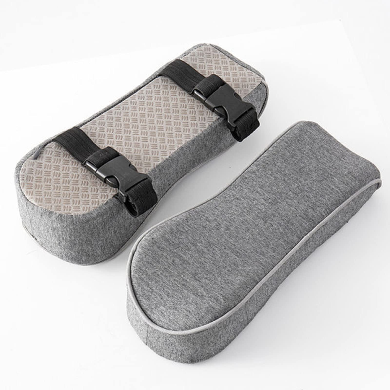 CCXXYGWJ Juego de 2 Cojines ergonómicos para reposabrazos de Espuma viscoelástica para sillas de Oficina, Color Gris, para aliviar la presión de los antebrazos