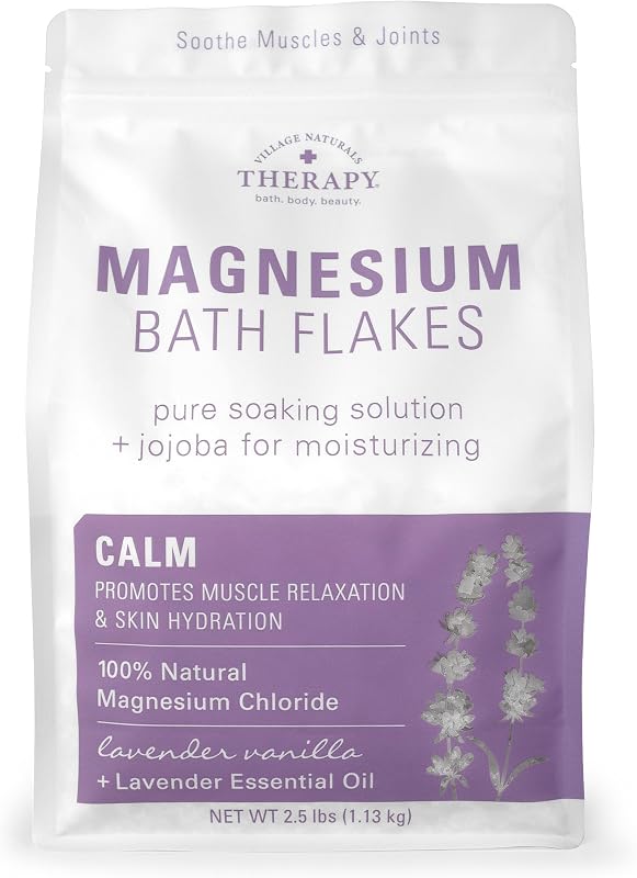 Calm Magnesium Bath Flakes, Lavender Vanilla Scent, 2.5 lbs