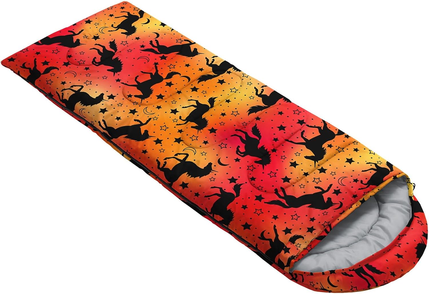 Kids Sleeping Bag for Boys Girls,Cartoon Dinosaur Print-Lightweight Warm Portable Outdoor Indoor-Waterproof Cold Weather Resistant Sleeping Bag for Camping Hiking