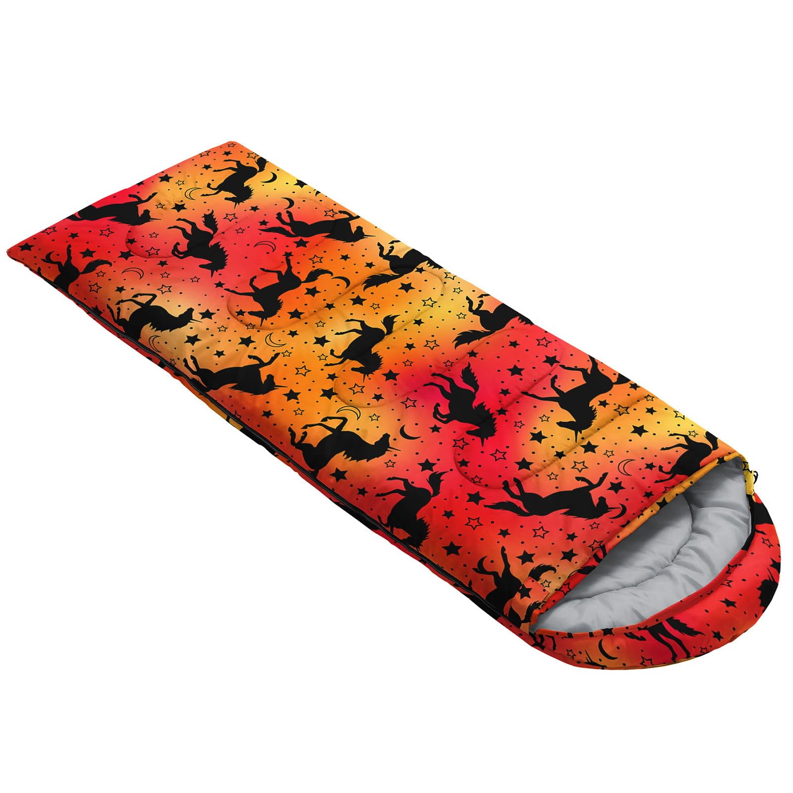 Smell Sunshine Kids Sleeping Bag for Boys Girls,Gradient Unicorn Print-Lightweight Warm Portable Outdoor Indoor-Waterproof Cold Weather Resistant Sleeping Bag for Camping Hiking(Unicorn)