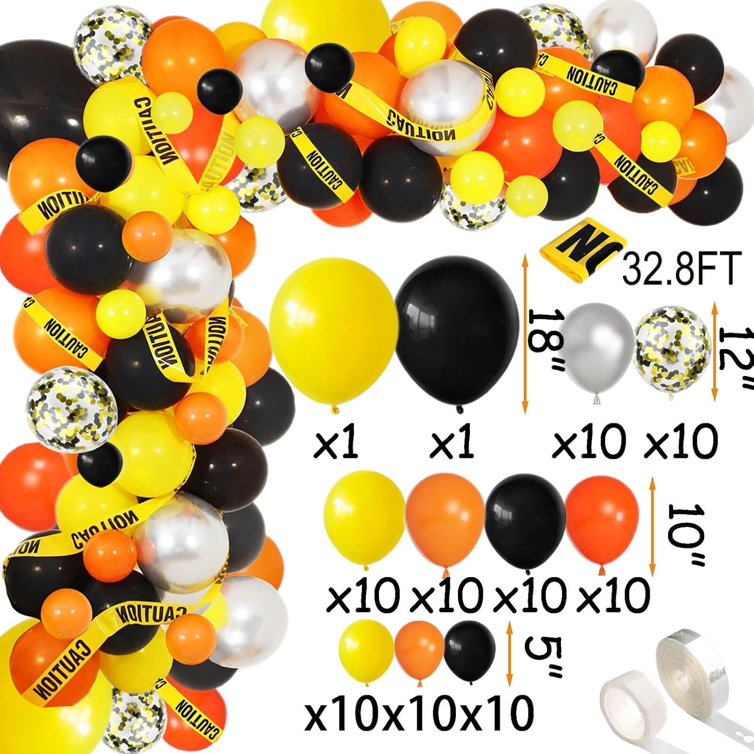 345 Pcs Construction 1st Birthday Party Supplies, Dump Truck One Year Old Party Decorations Include Backdrop, Balloons Box, Hanging Swirls, High Chair Banner, Hat, Tablecloth, Plates, Cake Toppers