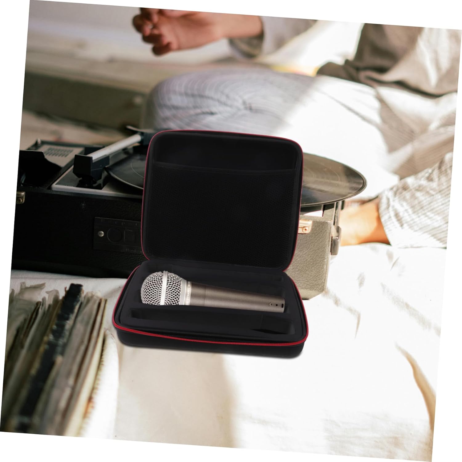 Portable Microphone Carrying Case Handheld Xlr Mic Storage Bag Sturdy Eva Padded Case for Travel