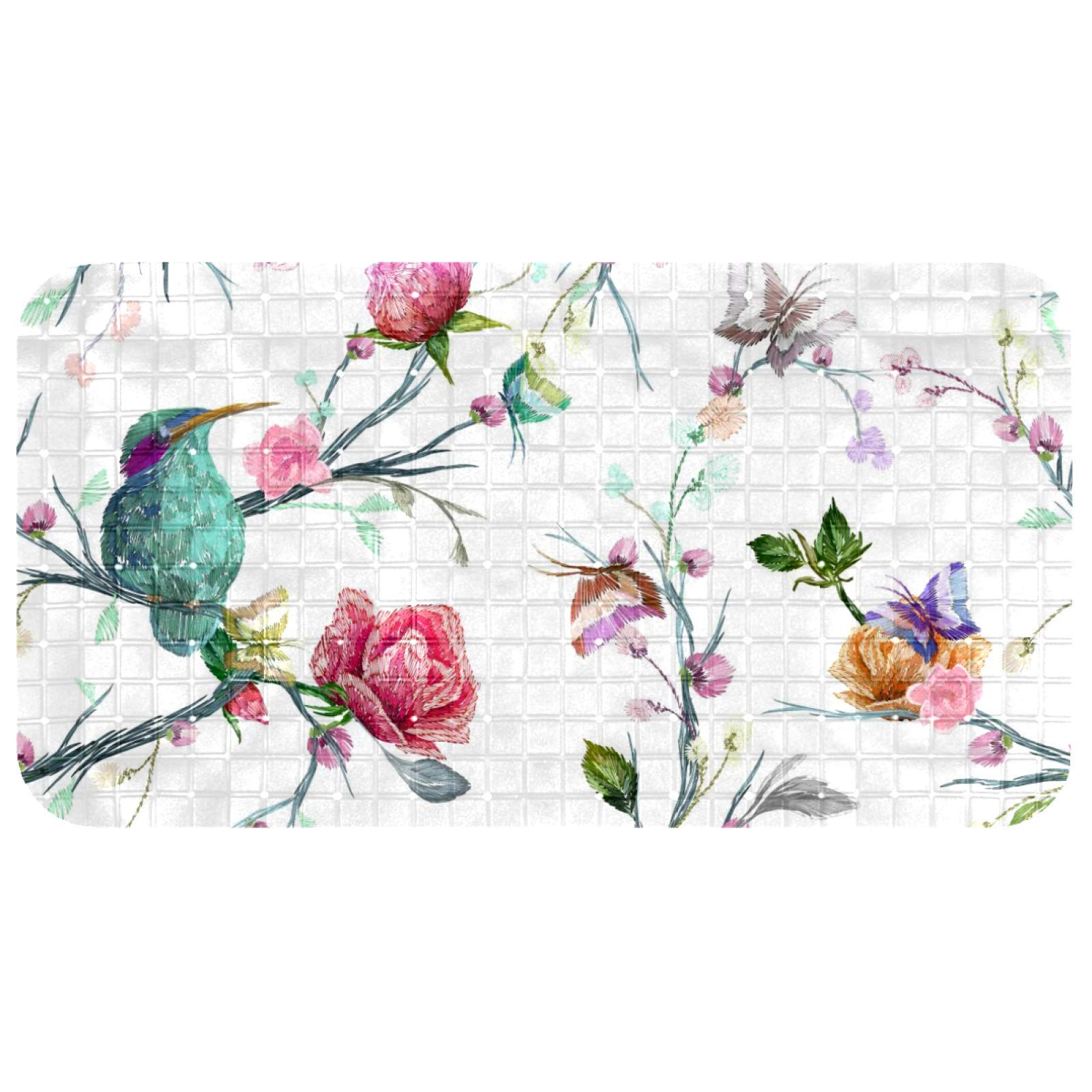 Tapis de bain pour baignoire motif papillon pour des douches familiales