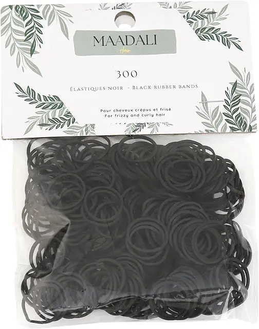 Élastiques cheveux noirs pour cheveux afro, frisés et bouclés - Lot de 300