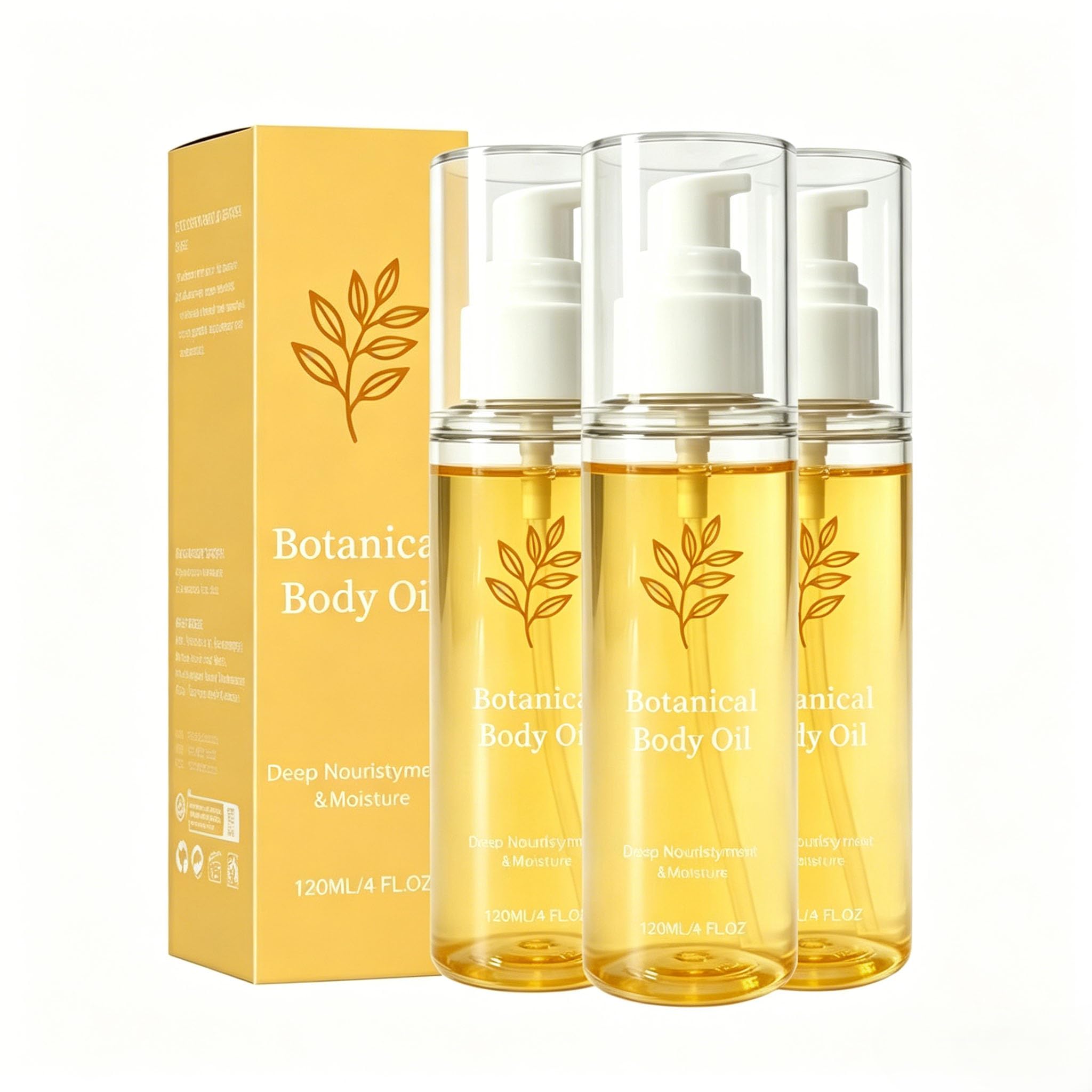 Olio corpo botanico, olio corpo idratante non untuoso, attenua l'aspetto della pelle rugosa, adatto a tutti i tipi di pelle,3PCS