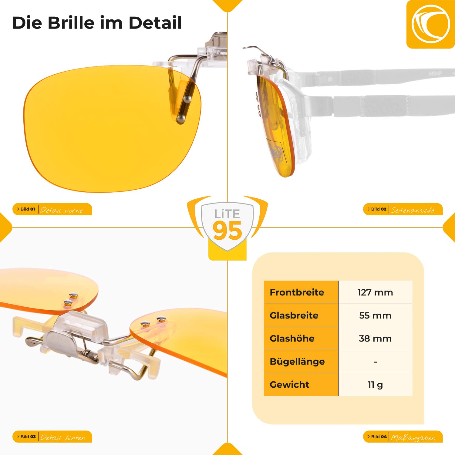 PRiSMA CLiP-ON LiTE - Gafas protectoras de luz azul para ordenadores y televisores