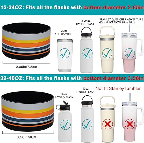 Miniatura 2 de HEYSKAY Base protectora de silicona para funda de maletero de 12 a 40 onzas para vaso Stanley Hydro Flask, Yeti, Simple Modern, accesorios para