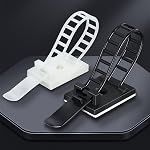50Pcs 1.19in Width Black Adjustable Self-Adhesive Cable Straps -Cord Clamps for Wire Management – Reusable Cable Ties for Home, Office, Car, and More