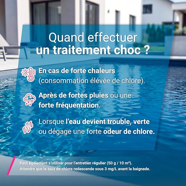 Bellaqua Chlore Choc Piscine et Spa 3 kg - Granulés Chlore Choc Rapide - Traitement Choc et Entretien Régulier - Désinfection Eau Verte et Eau Trouble - 4