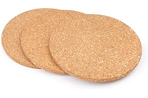 Fox Run Set of 3 Cork Round Trivets, Natural