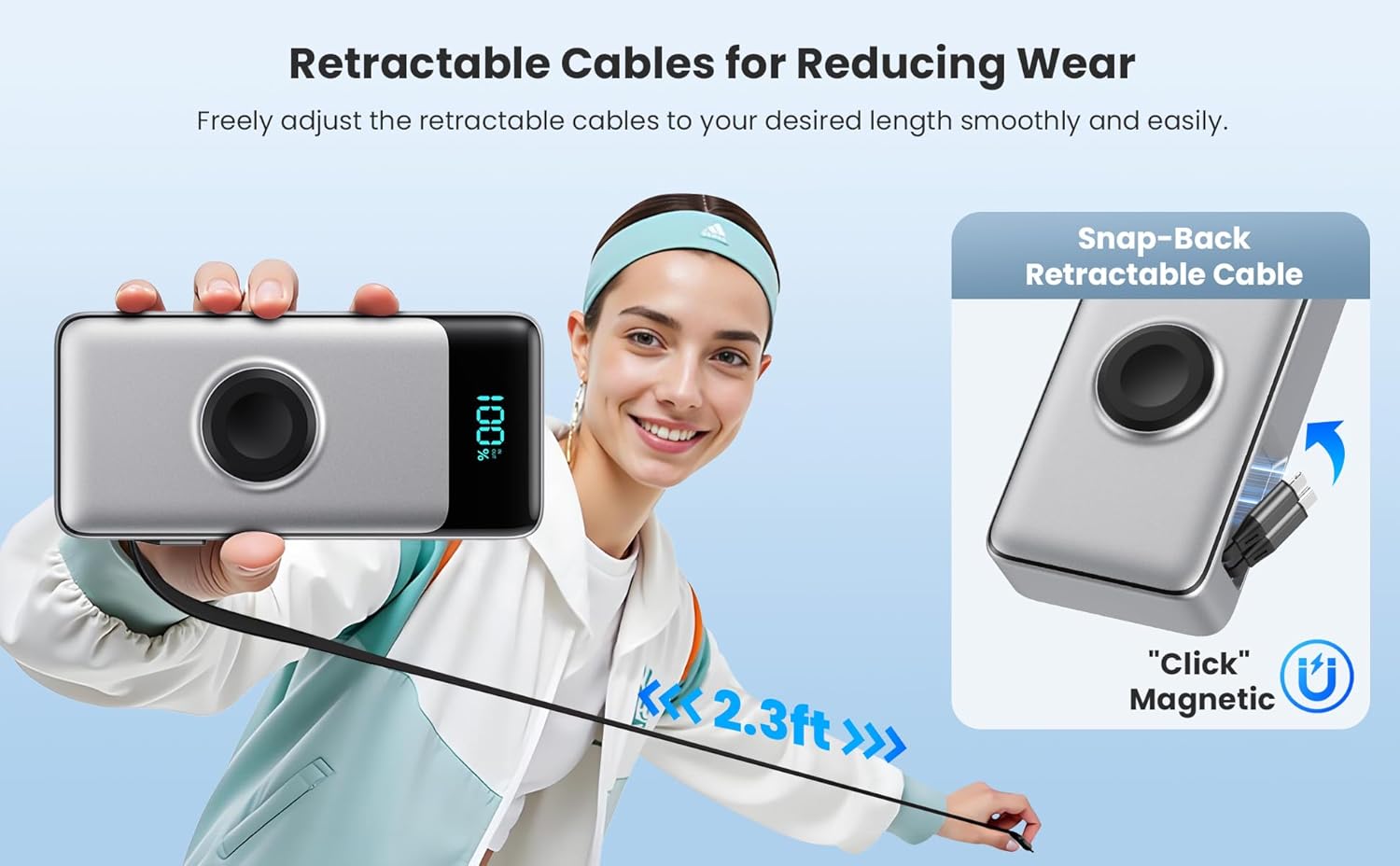 5-in-1 Portable Charger for iPhone,40800mAh Power Bank Built-in Retractable Cable and iWatch Charger,25W PD QC4.0 Fast Charging Battery Pack,Travel Essential Phone Charger for iPhone 17/16/15,Android - Image 9