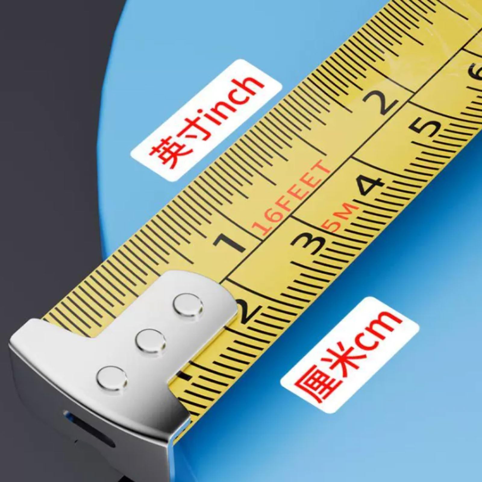 Cinta métrica compacta y Flexible con Doble Escala y Gancho de compensación de Cero