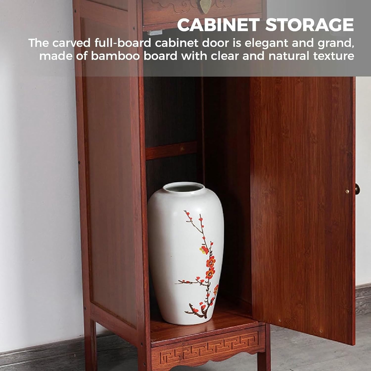 Buddha Altar,Personal Shrine Altar Table,Bamboo Altar Table, Meditation Table with Drawers and Storage, Chinese Cabinet Pedestal Offering Table for Living Room