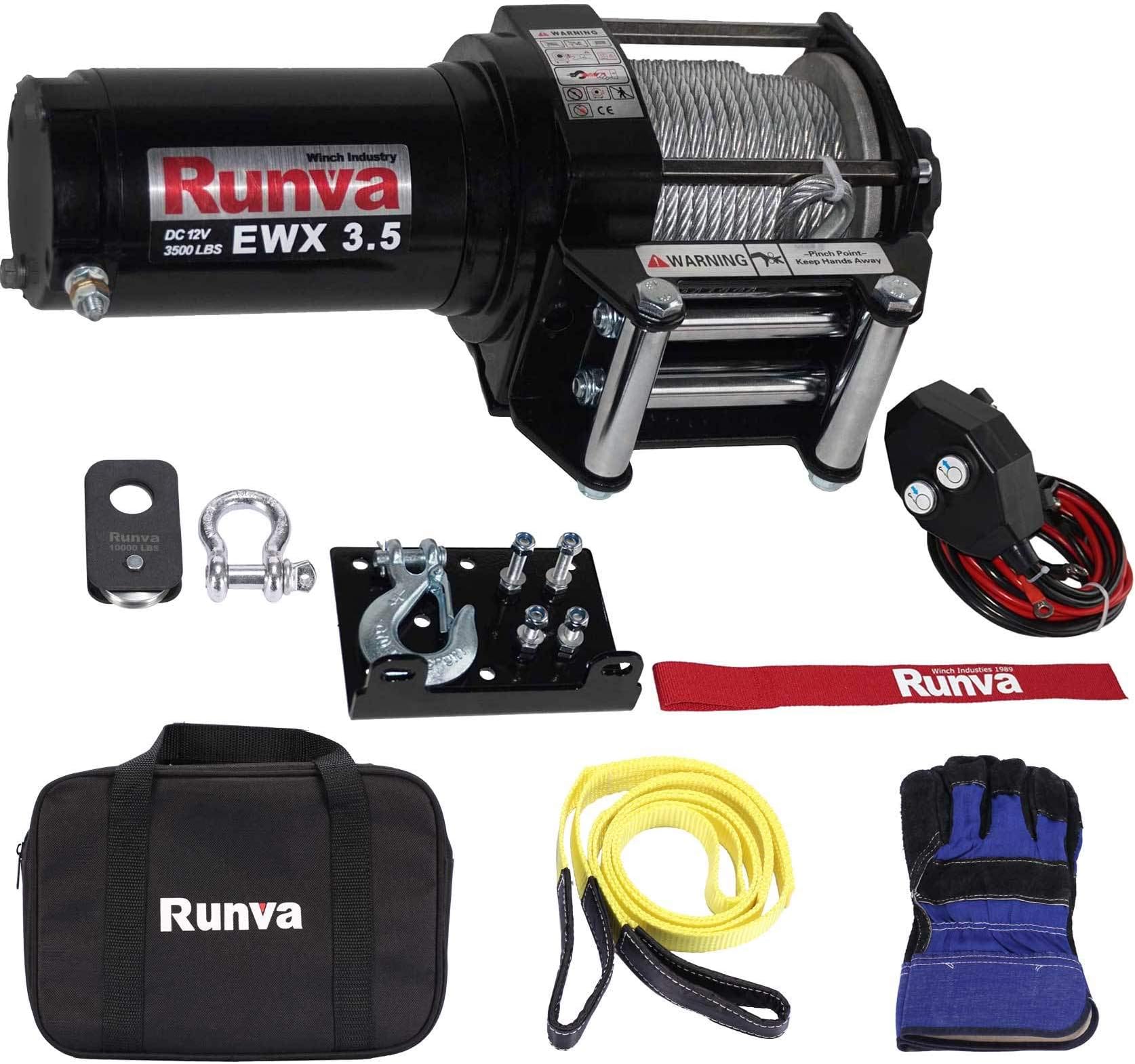 3500 Lbs Electric 12V ATV/UTV Power Tow Winch Master Recovery Kit