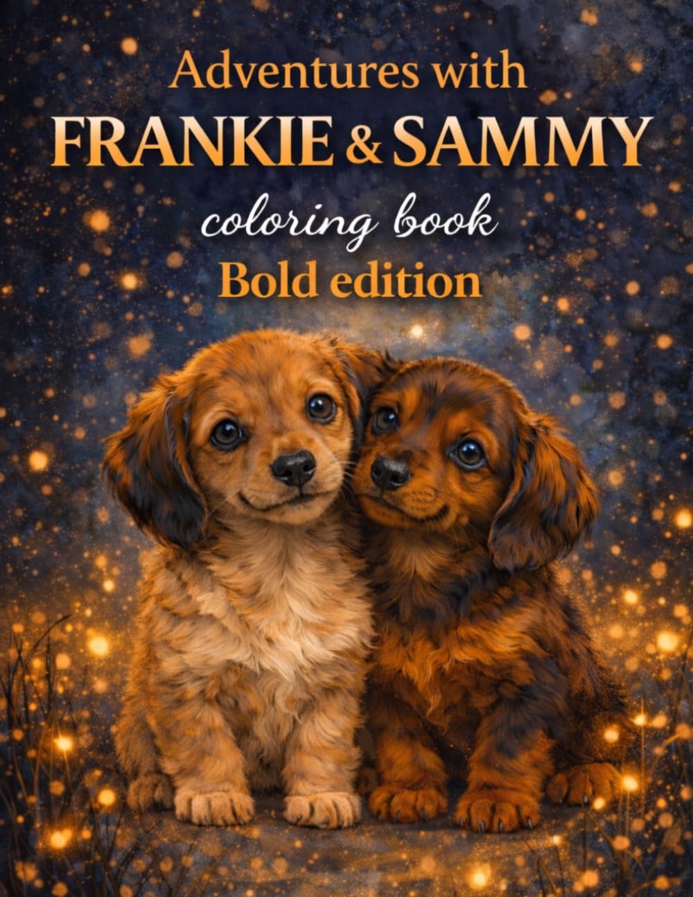 Adventures with Frankie and Sammy Coloring Book Bold Edition: Stress Relief Coloring Book for Adults and Teens, Bold Easy and Relaxing Designs featuring Puppies, Landscapes, Flowers, and Much More.