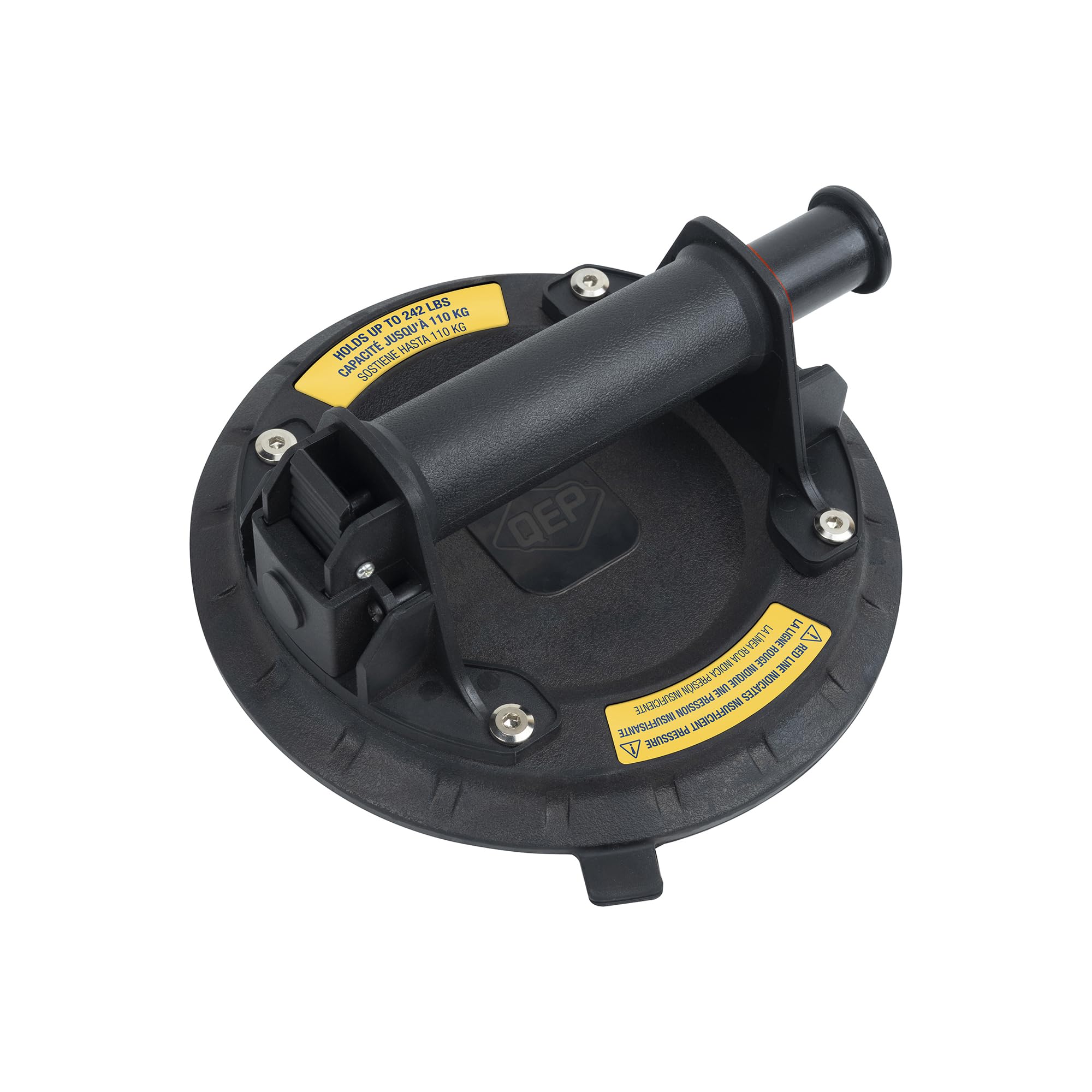 QEP 75021 Vacuum Pump Suction Cup, 8" - Black 242 Lb. Lifting Capacity