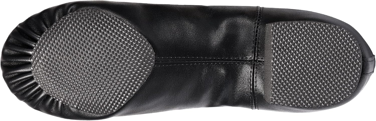 Linodes Women's Leather Upper Jazz Shoe Slip-on with Elastic Top Piece