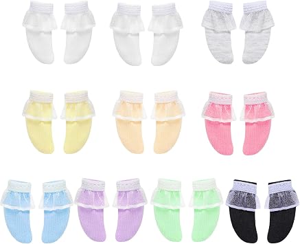 Sotiff 10 Pairs Doll Lace Stockings Handmade Long Sock Christmas Doll Accessories Legging for DIY Clothes ToyFresh Style