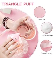 Vista 7 de 8 piezas triángulo polvo soplo cara triángulo suave maquillaje Puff terciopelo cosmética base licuadora esponja belleza maquillaje herramientas