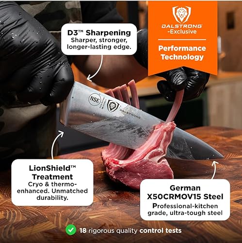 Miniatura 3 de Dalstrong - Cuchillo de chef de 8 pulgadas - Serie Gladiador ELITE - Cuchillo de chef forjado de acero alemán HC - Cuchillo de cocina de filo de