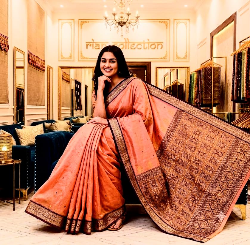 Generic purple bomkai silk saree in katan silk – image 3