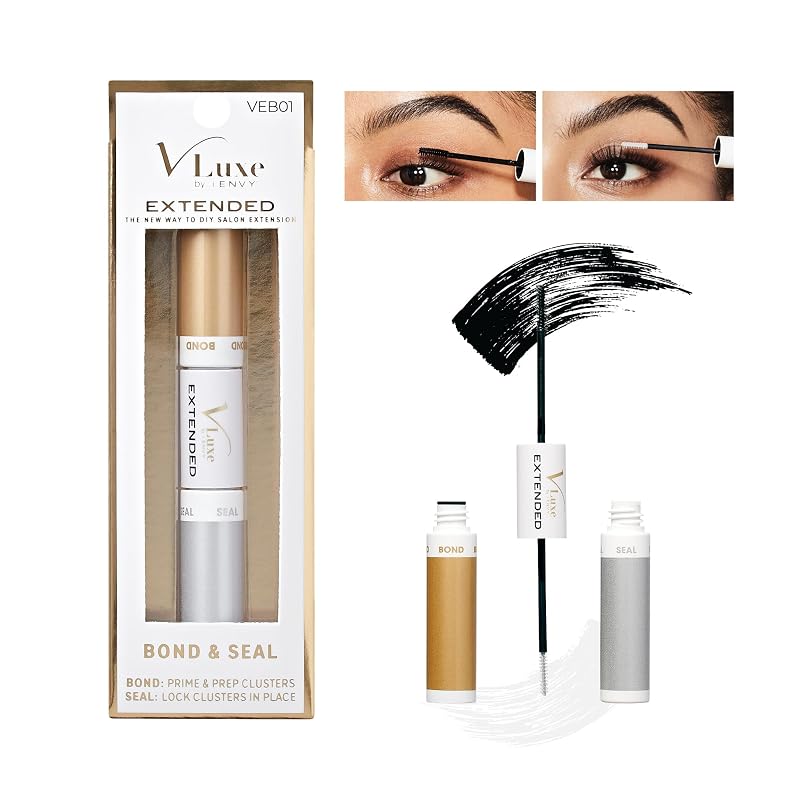 Cola adesiva iENVY VLuxe DIY Bond & Seal para cílios, preta, 8 mL, Pacote com 3