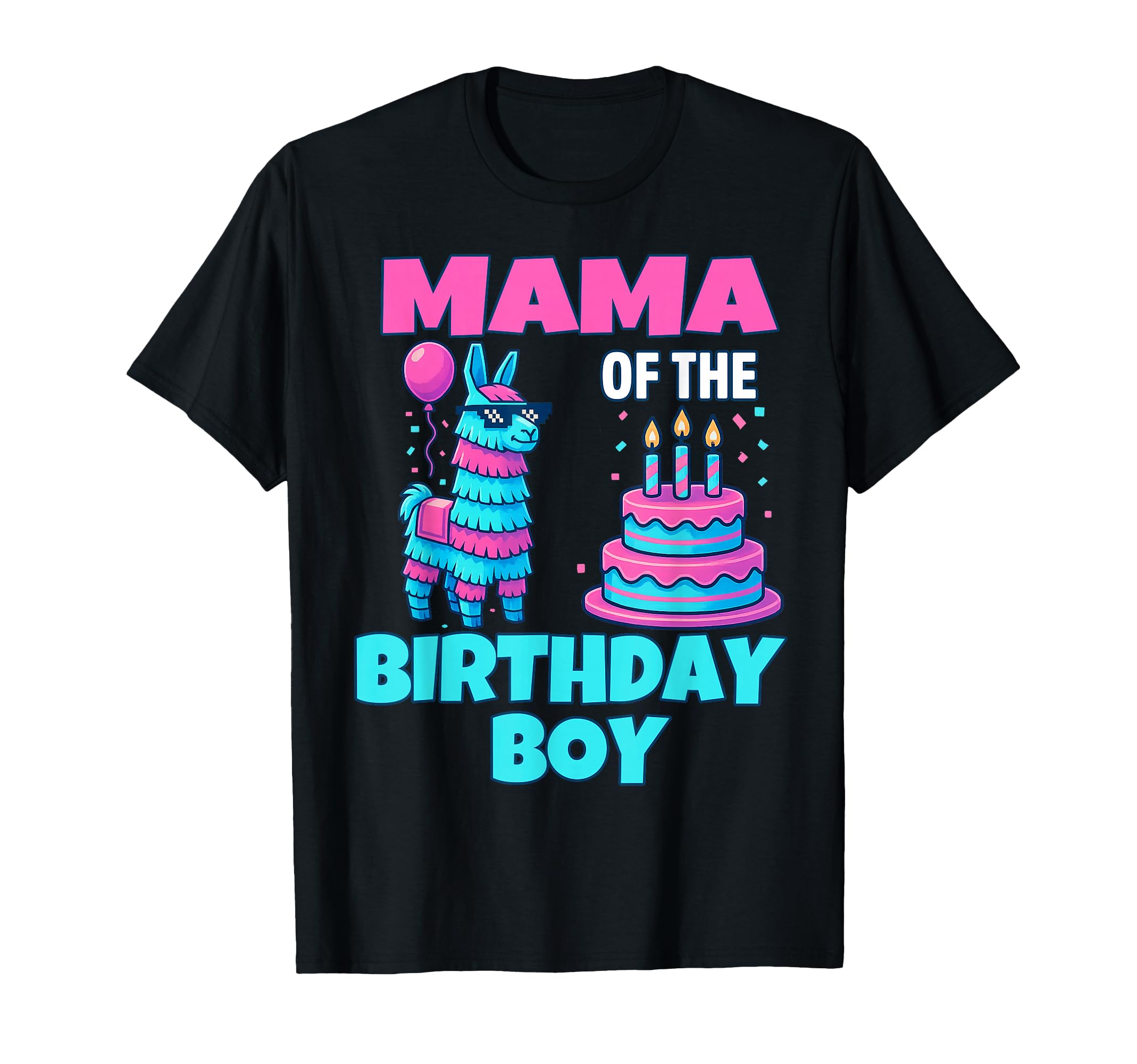 mama Birthday Boy Llama Pinata Party family mathing women T-Shirt