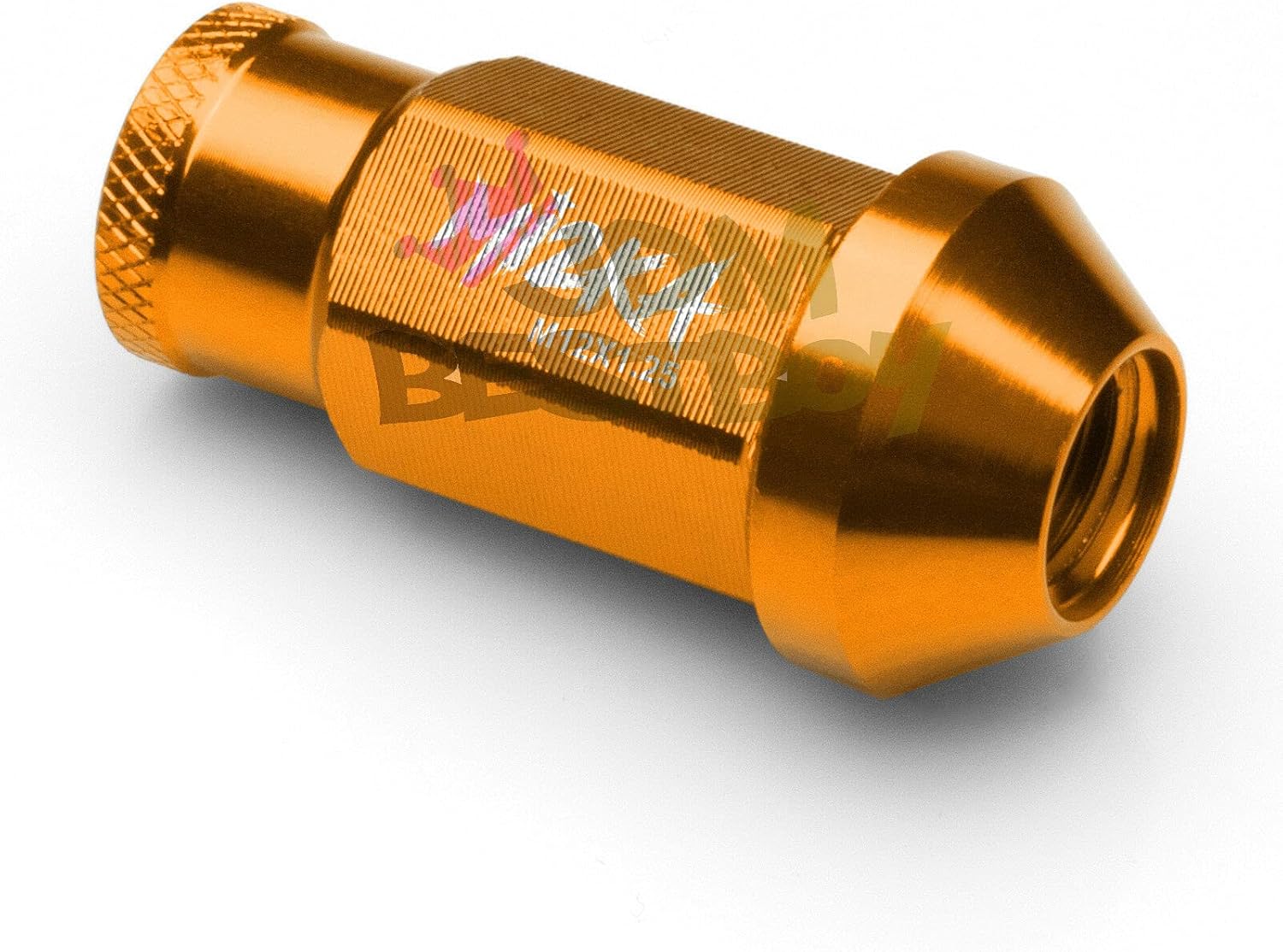 JDMBESTBOY Orange 20 PCS M12x1.25 Lug Nuts Short 50mm Tuner Open End Aluminum Wheels Rims Cap WN01
