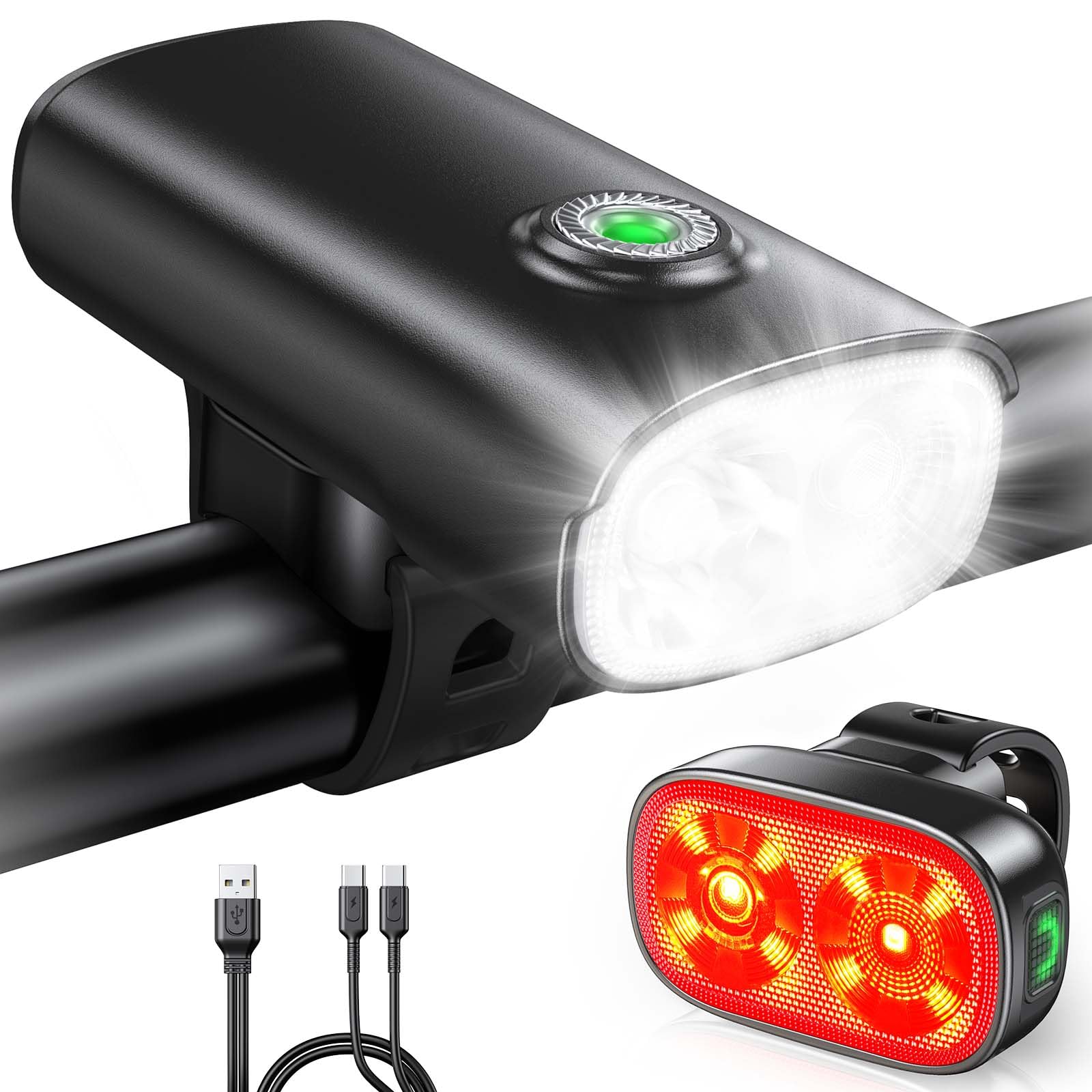 Mohard 1000LM Bike Lights with Smart Indicator, Aluminum Alloy Durable