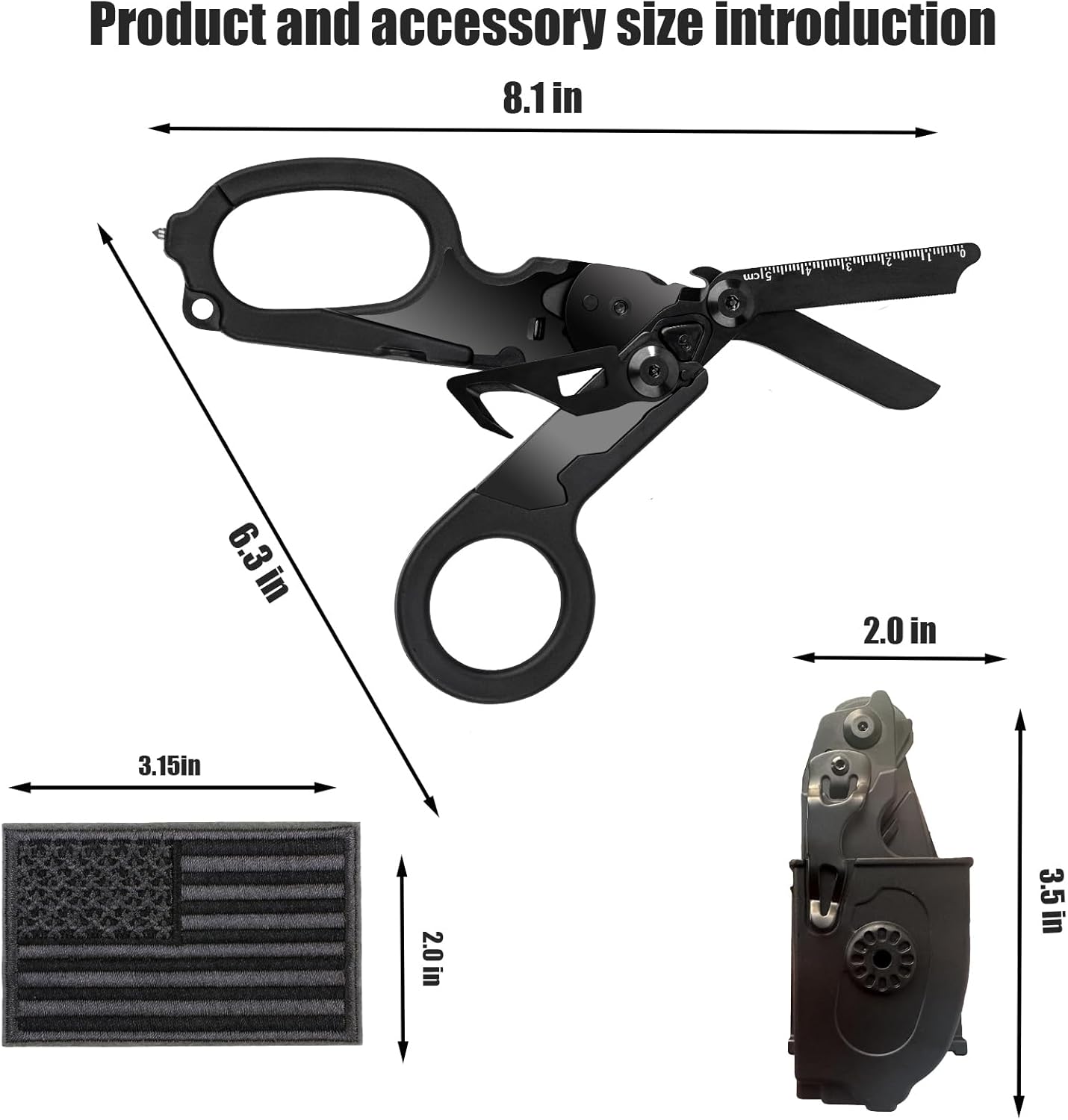 Folding Trauma Shears - Multifunctional Emergency Rescue Tool with Band Clamp, Seatbelt Cutter & Window Breaker, Tactical Medical Scissors for Nurses, EMTs, Firefighters & First Aid Professionals
