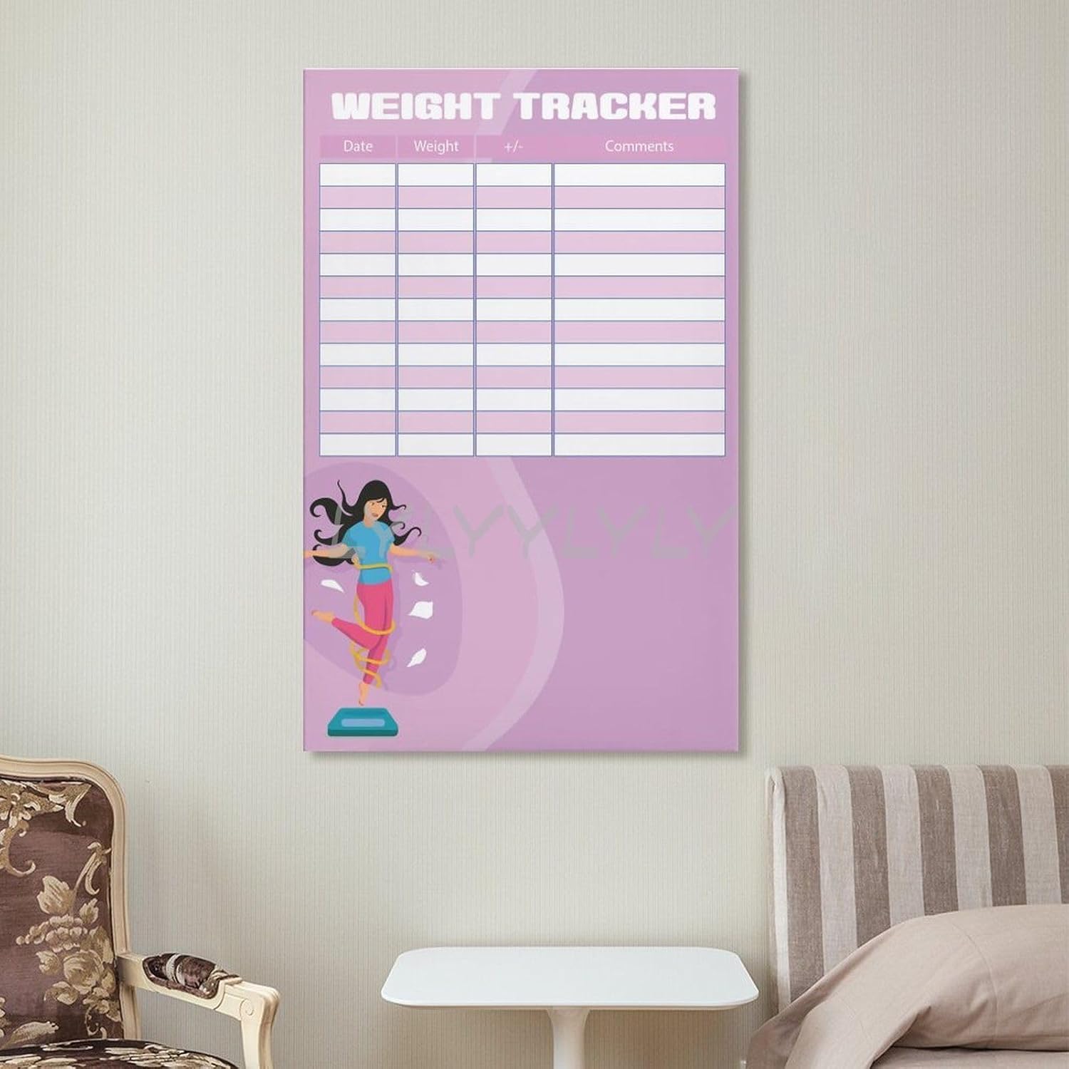 MOJDI Daily Weight Loss Project Chart Poster 1 Canvas Painting Posters And Prints Wall Art Pictures for Living Room Bedroom Decor 12x18inch(30x45cm) Frame-style