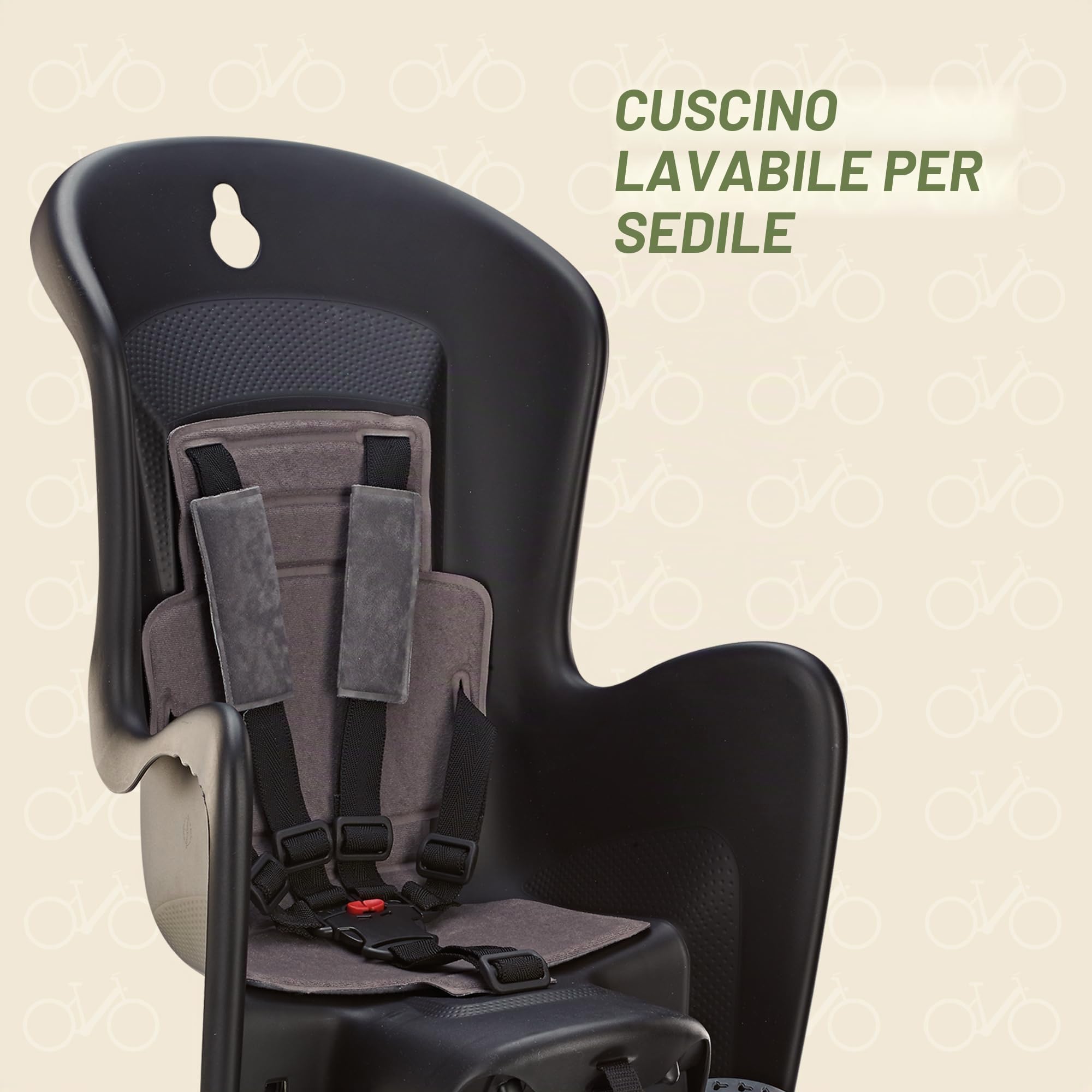 Polisport Seggiolino da bicicletta per bambini Bilby RS Nero