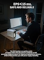 Vista 6 de EHOM Portable Power Station 350W (Peak 700W), EP350 299Wh Solar Generator with 120V Pure Sine Wave AC/USB/Car Outlets, Backup Lithium Battery