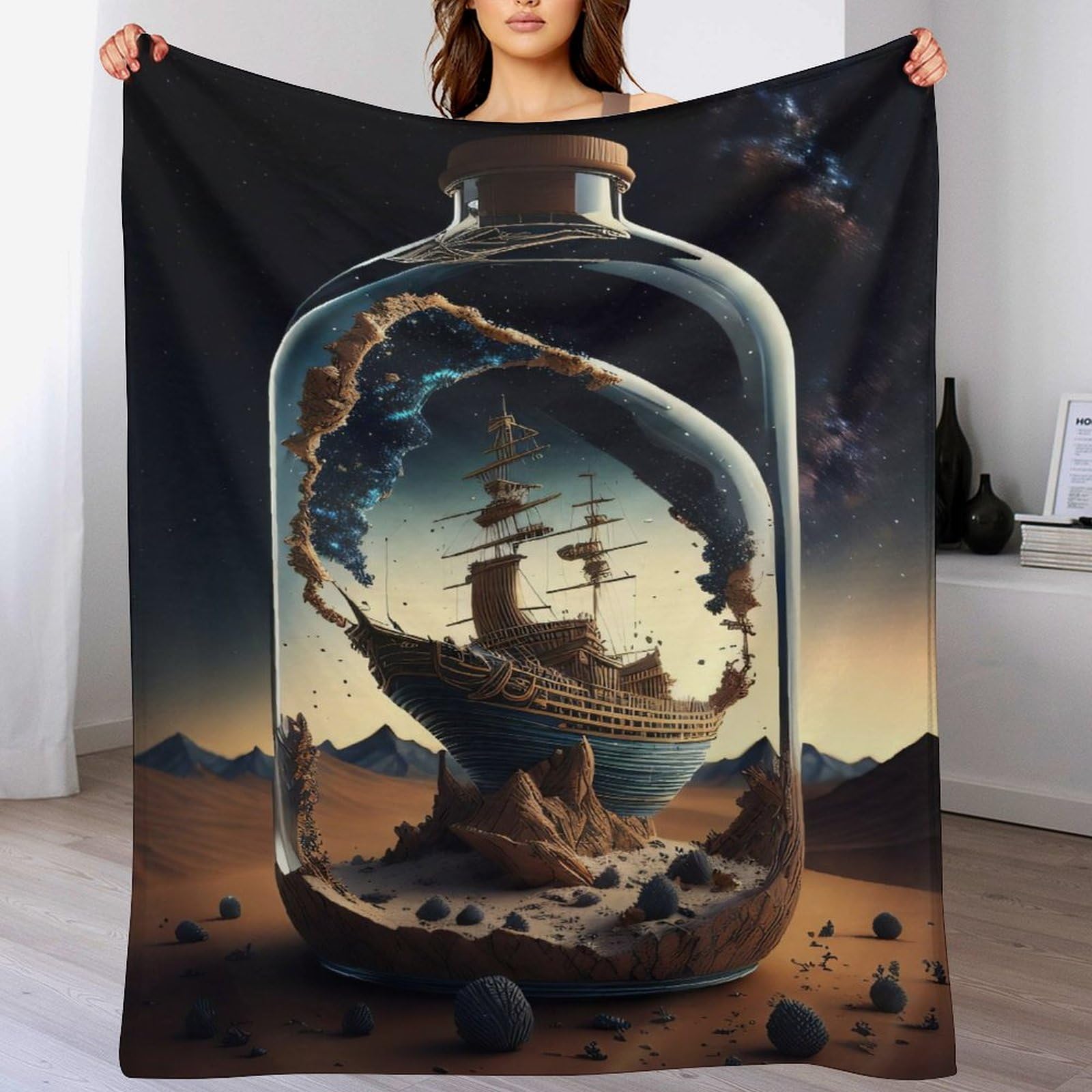 Couverture canapé bateau pirate, plaid polaire chaud pour vos soirées cinéma