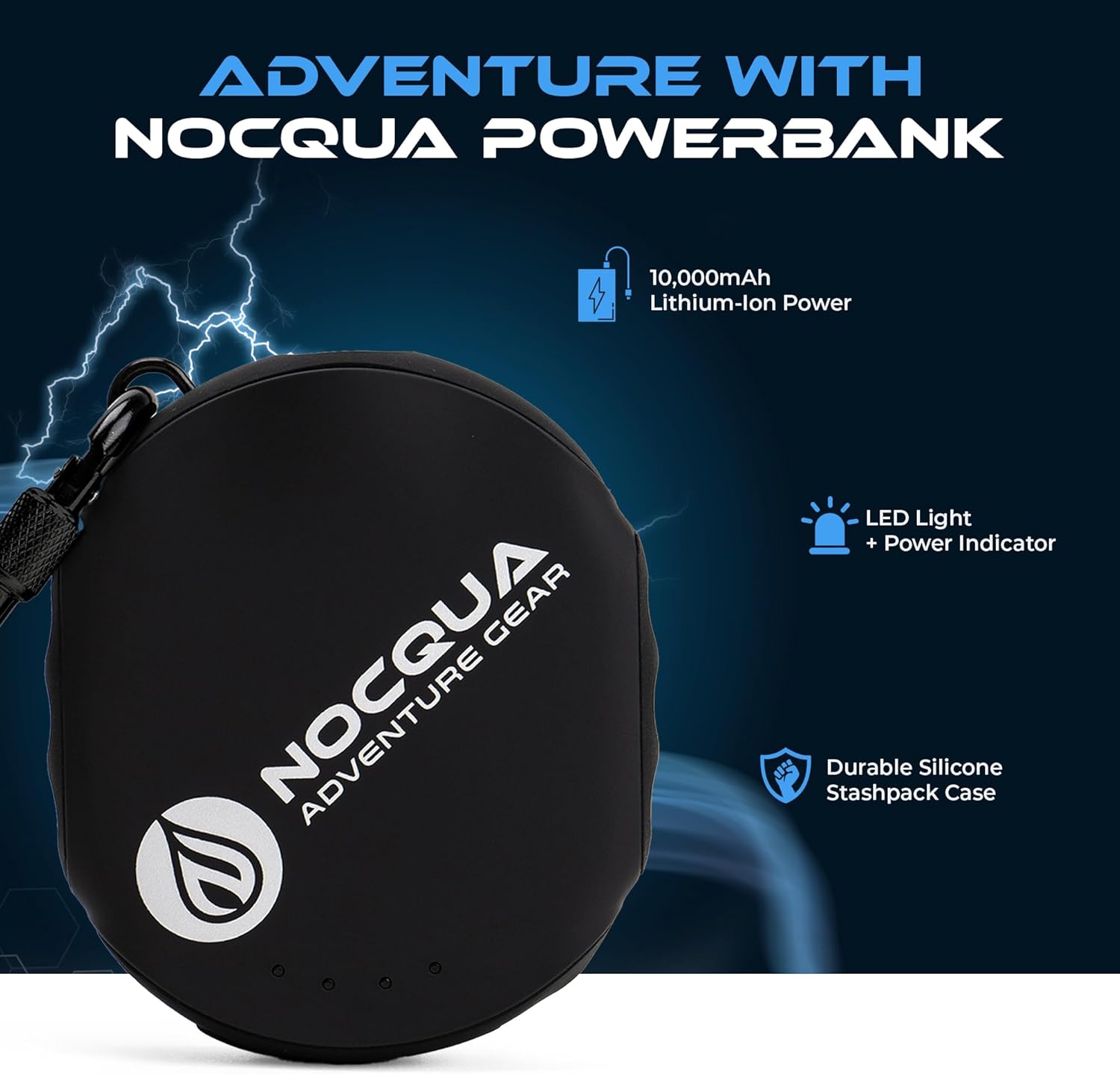 10,000mAh Powerbank and Stashpack Cover, Portable Charger Compatible for Smartphones, Tablets, iPads, and Devices, Lithium Ion Power Battery Bank with LED Light, for Sports and Outdoors, Disc Golf Red