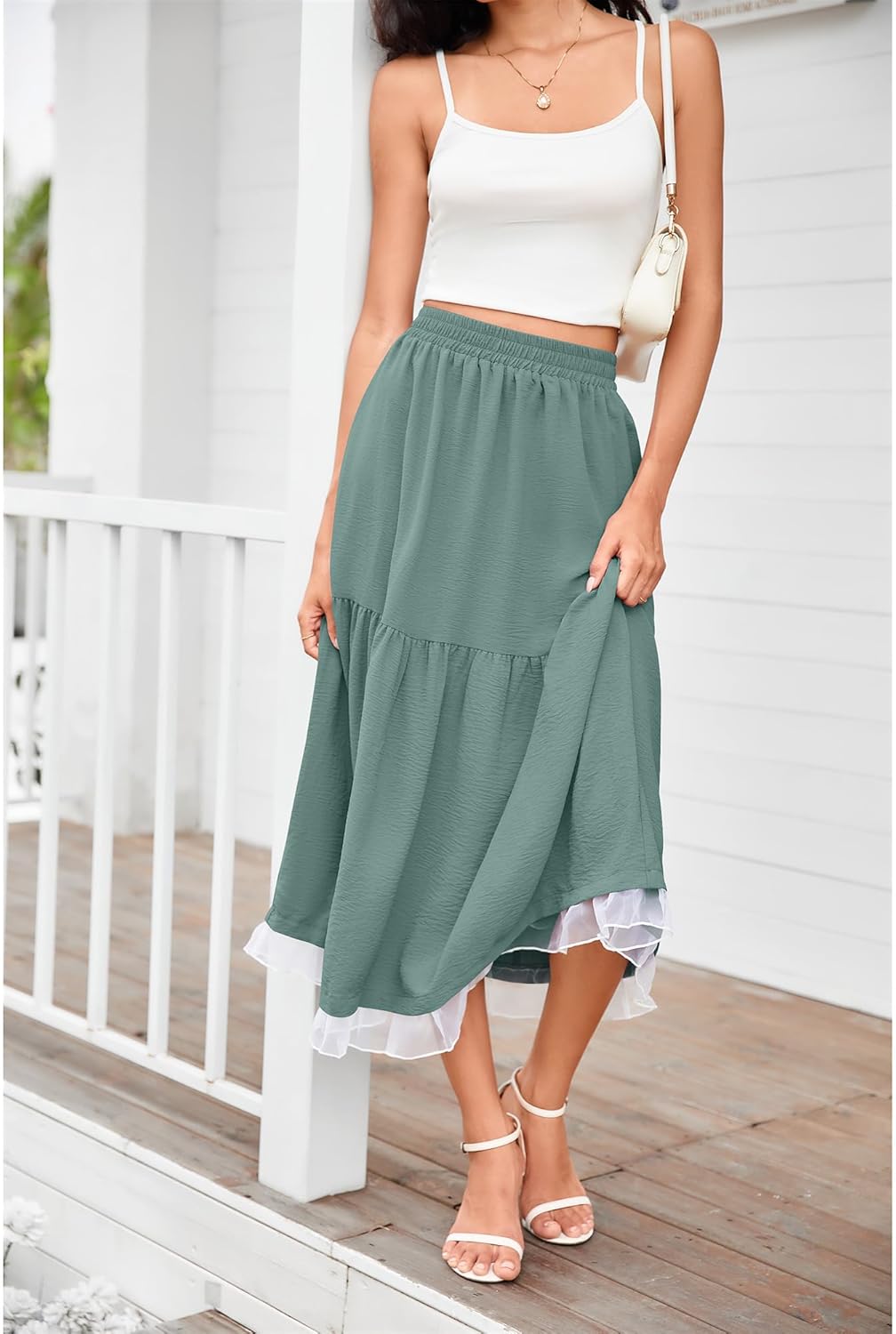 Flowy Maxi Skirt for Women with Pockets 2025 Fashion Trendy Boho Summer Beach Vacation Long Skirt - Image 5