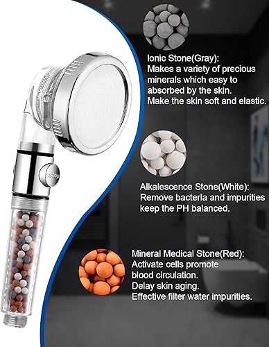 Miniatura 4 de Luxsego Cuentas de filtro adecuadas para cabezal de ducha filtrado, granos de ducha de repuesto para purificar agua, bolas minerales aniónicas de 5