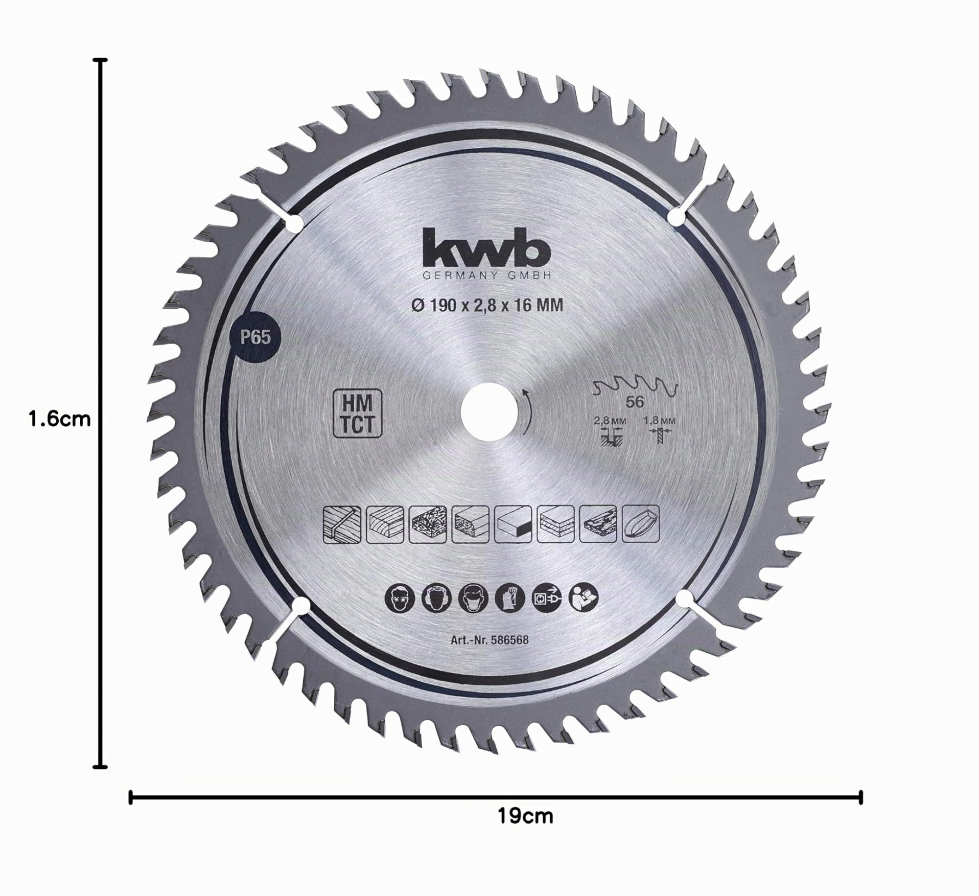 kwb lame de scie circulaire 190 x 16 mm coupe fine bois panneaux revêtus